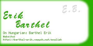 erik barthel business card